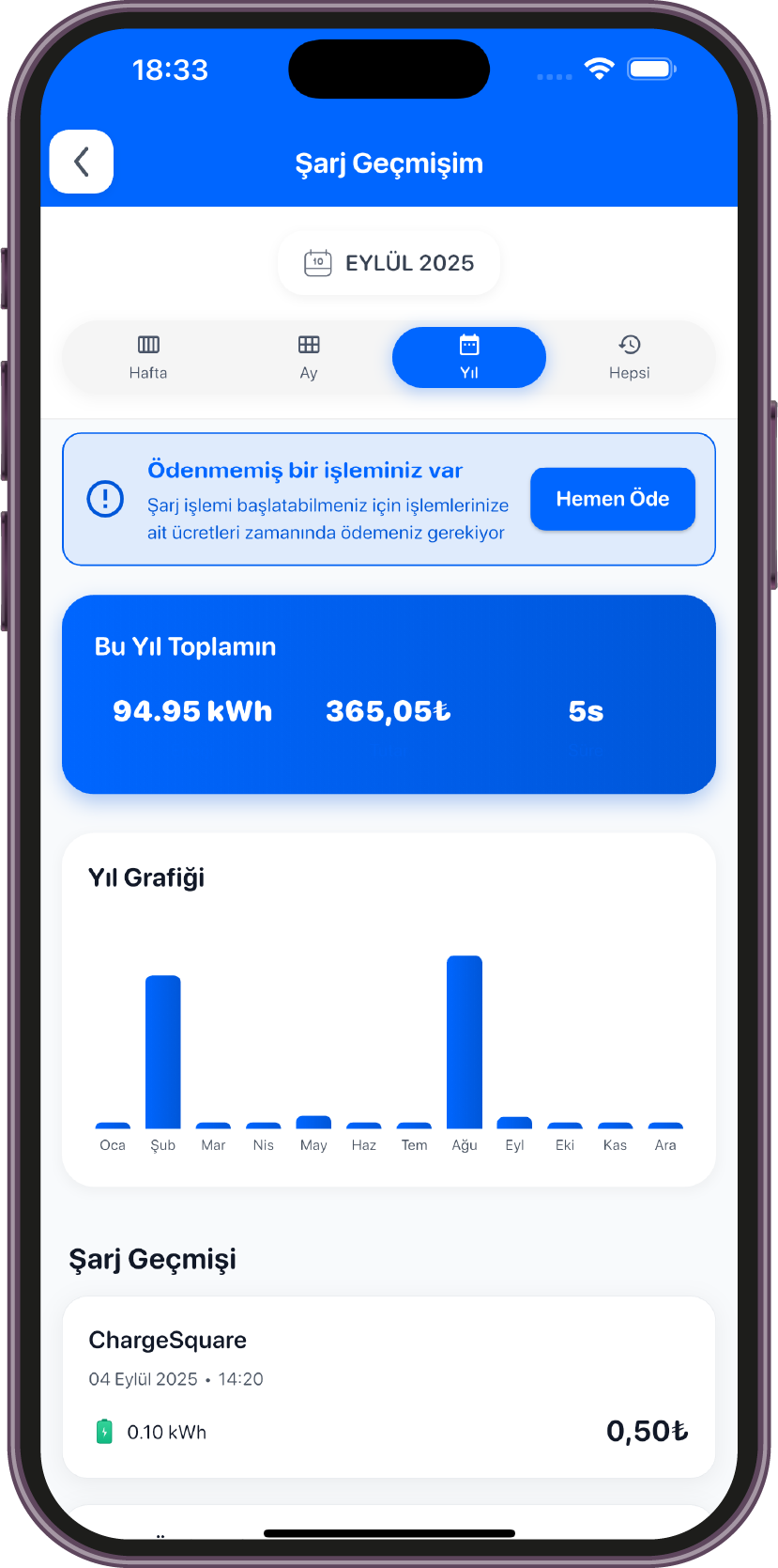 Şarj Oturumu - Tamamlandı